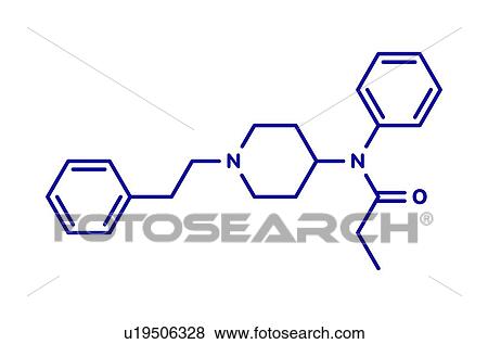 Stock Photo - Fentanyl opioid analgesic drug, molecular model. Fotosearch