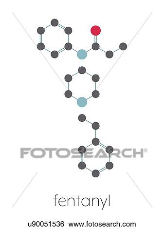 Stock Photograph - Fentanyl opioid analgesic drug, molecular model. Fotosearch