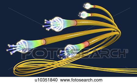 Stock Image - Fibre optics, illustration. Fotosearch