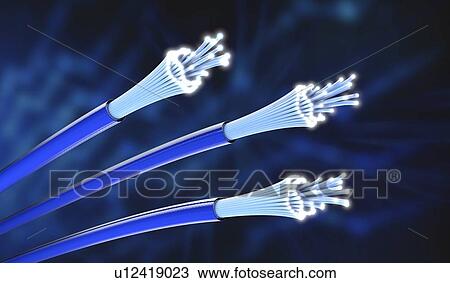 Stock Image - Fibre optics, illustration. Fotosearch
