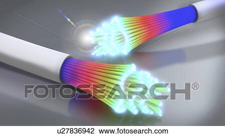 Stock Image - Fibre optics, illustration. Fotosearch