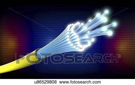 Stock Photo - Fibre optics, illustration. Fotosearch