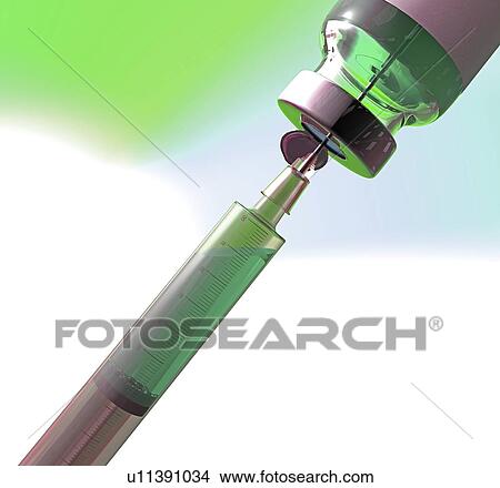 Picture - Filling syringe, illustration. Fotosearch