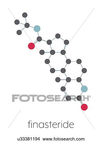 Picture - Finasteride male pattern baldness drug, molecular model. Fotosearch