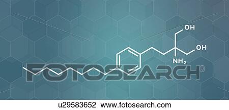 Stock Image - Fingolimod multiple sclerosis drug, molecular model. Fotosearch