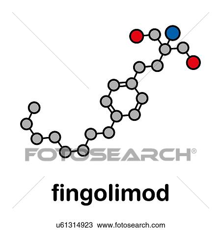 Stock Image - Fingolimod multiple sclerosis drug, molecular model. Fotosearch