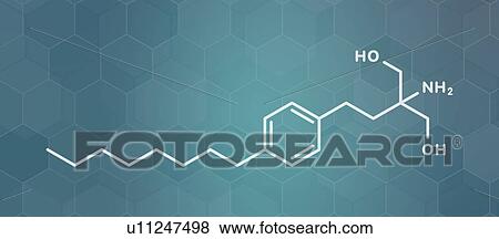 Stock Photo - Fingolimod multiple sclerosis drug, molecular model. Fotosearch