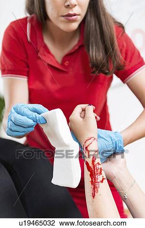 First aid training for burns View Large Photo Image Stock Image - First aid training for burns. Fotosearch