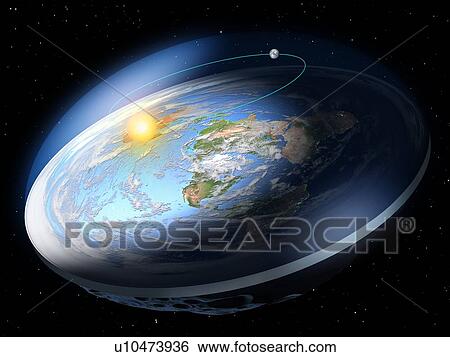 Stock Photograph - Flat Earth, illustration. Fotosearch