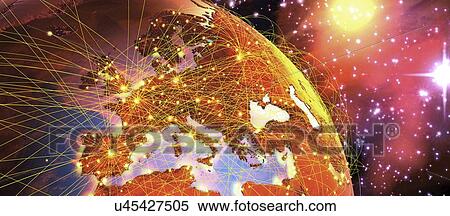 Flightpaths, illustration View Large Photo Image Stock Photography - Flightpaths, illustration. Fotosearch