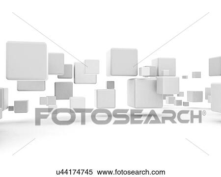 Floating cubes, illustration View Large Photo Image Stock Photography - Floating cubes, illustration. Fotosearch