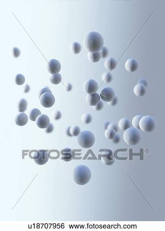 Stock Photograph - Floating spheres, illustration. Fotosearch