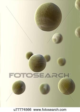 Stock Photograph - Floating spheres, illustration. Fotosearch
