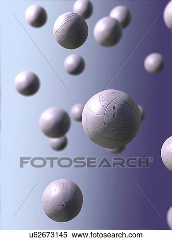Stock Photography - Floating spheres, illustration. Fotosearch