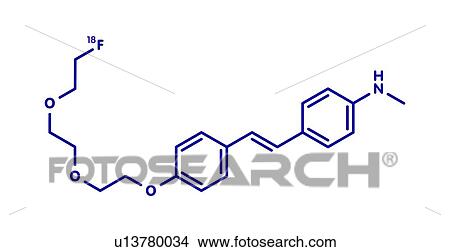 Picture - Florbetaben radiopharmaceutical, molecular model. Fotosearch