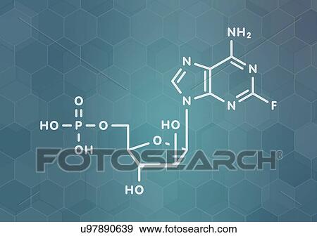Stock Photo - Fludarabine blood cancer drug, molecular model. Fotosearch