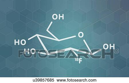 Stock Photography - Fludeoxyglucose radiopharmaceutical, molecular model. Fotosearch