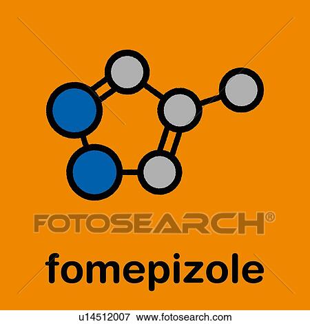 Stock Photo - Fomepizole methanol poisoning antidote, molecular model. Fotosearch