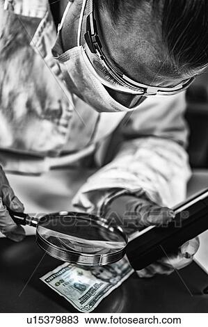 Stock Image - Forensic laboratory analysis. Fotosearch