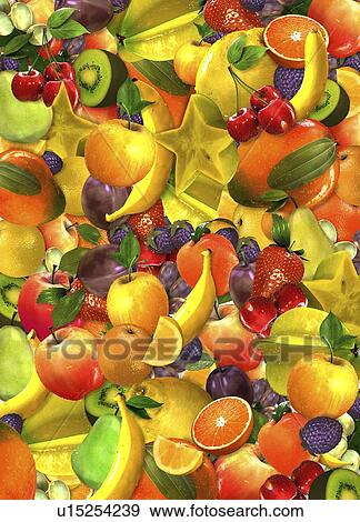 Stock Photo - Fruits, illustration. Fotosearch