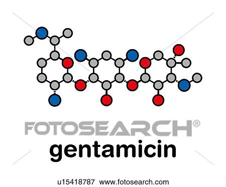 Stock Photo - Gentamicin antibiotic drug, molecular model. Fotosearch