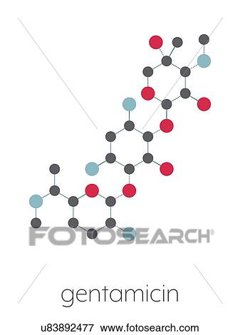 Stock Photo - Gentamicin antibiotic drug, molecular model. Fotosearch