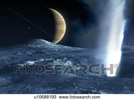 Geyser on Europa, illustration View Large Photo Image Stock Image - Geyser on Europa, illustration. Fotosearch