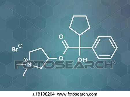 Glycopyrronium bromide COPD drug, molecular model View Large Photo Image Picture - Glycopyrronium bromide COPD drug, molecular model. Fotosearch