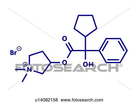 Stock Photo - Glycopyrronium bromide COPD drug, molecular model. Fotosearch