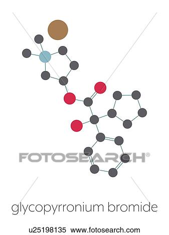 Stock Photography - Glycopyrronium bromide COPD drug, molecular model. Fotosearch