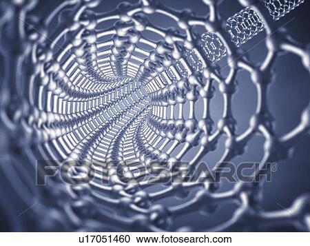 Stock Image - Graphene nanotube, illustration. Fotosearch