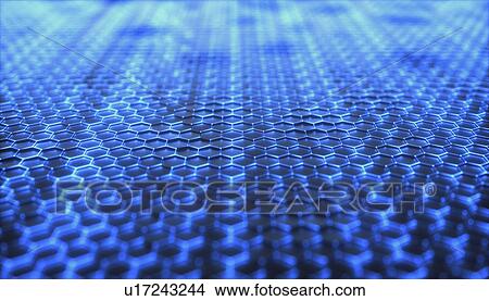 Picture - Graphene sheet, computer illustration.. Fotosearch