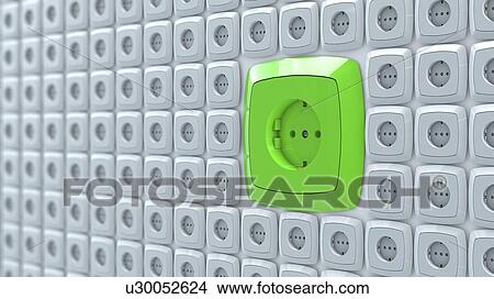 Picture - Green electricity, conceptual illustration. Fotosearch