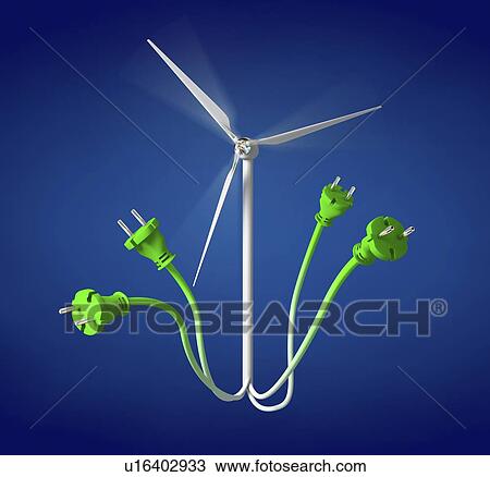 Stock Image - Green energy, conceptual illustration. Fotosearch