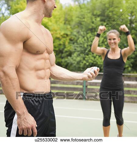 Group exercise class outdoors View Large Photo Image Stock Image - Group exercise class outdoors. Fotosearch
