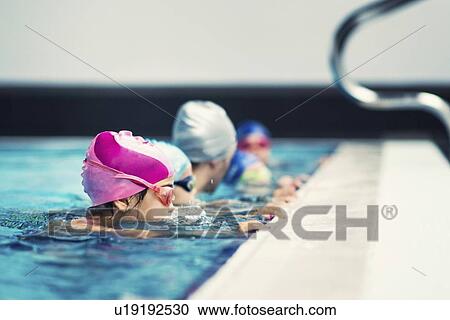 Group swimming lesson View Large Photo Image Stock Image - Group swimming lesson. Fotosearch