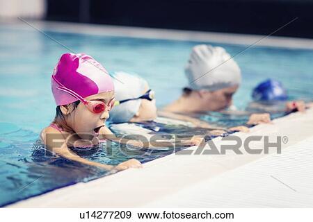 Group swimming lesson View Large Photo Image Stock Photo - Group swimming lesson. Fotosearch