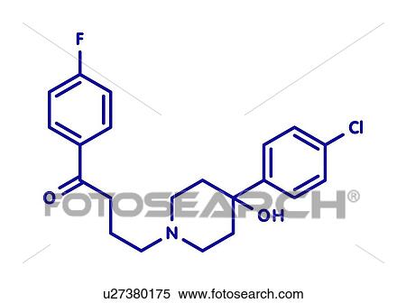 Stock Photography - Haloperidol antipsychotic drug, molecular model. Fotosearch