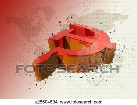Picture - Hammer and sickle, illustration.. Fotosearch