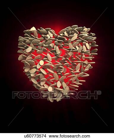 Heart shape made from pills, illustration. View Large Photo Image Picture - Heart shape made from pills, illustration.. Fotosearch