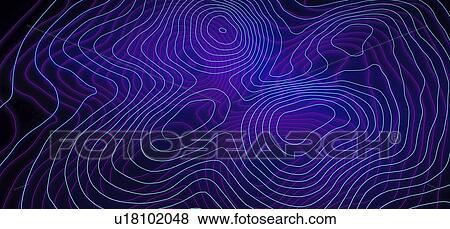 Stock Photo - Hill contour lines, illustration. Fotosearch