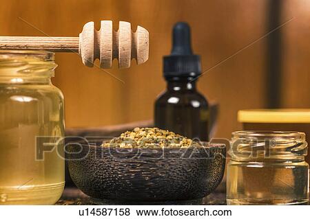 Stock Photo - Honey and bee products. Fotosearch