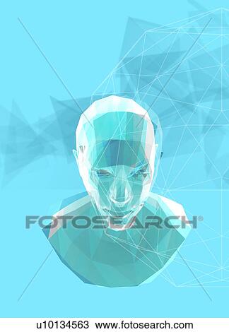 Human head, low poly illustration. View Large Photo Image Stock Image - Human head, low poly illustration.. Fotosearch