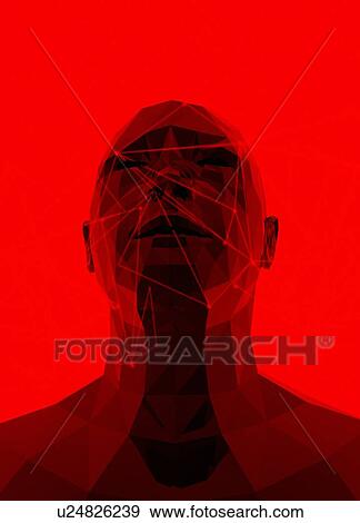Stock Photo - Human head, low poly illustration.. Fotosearch