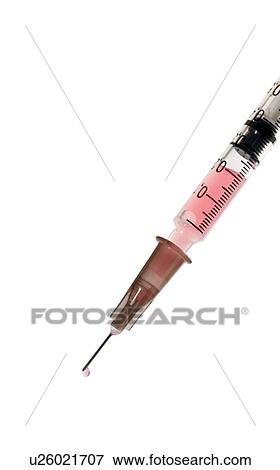 Stock Photo - Hypodermic syringe filled with colourful liquid. Fotosearch