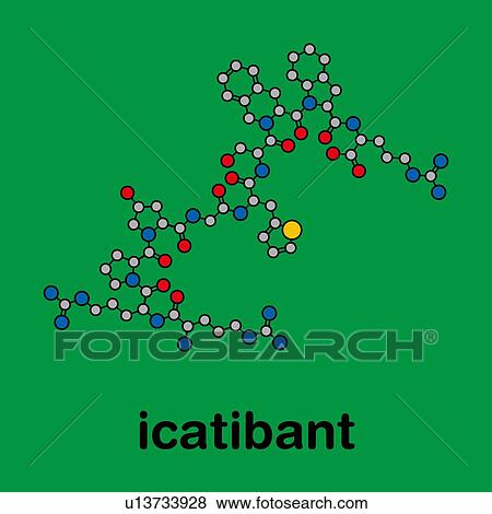 Stock Photo - Icatibant hereditary angioedema drug, molecular model. Fotosearch