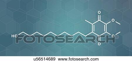 Stock Photo - Idebenone drug, molecular model. Fotosearch