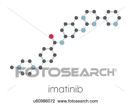 Stock Image - Imatinib cancer drug, molecular model. Fotosearch
