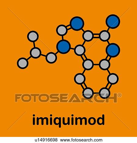 Stock Photo - Imiquimod topical skin cancer drug, molecular model. Fotosearch