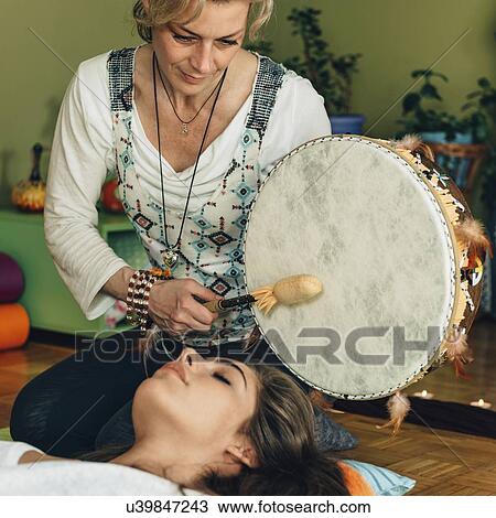 Stock Image - Indian drum sound therapy. Fotosearch
